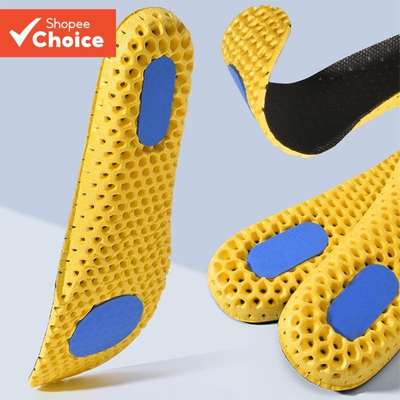 1 Par De Palmilhas Duplas De Absorção De Choque Honeycomb : Conforto Final Para Calçados Esportivos