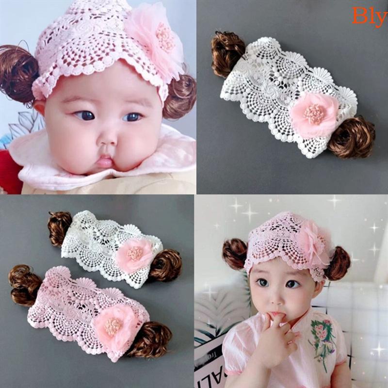 Bly Creative Baby Girl Headband Franja Peruca Encaracolada Faixa Cabelo Para Criança Photograhy