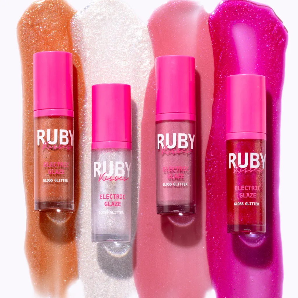 Lip Gloss Labial Glitter Electric Glaze Ruby Kisses Brilho Labial Maquiagem Lábios