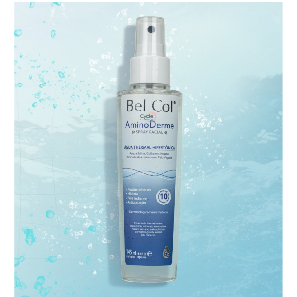 Bel Col Aminoderme Spray Facial 145ml Água Thermal Hipertônica