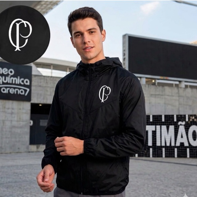 Corta Vento Corinthians Retro Jaqueta Masculina Ultra leve Casaco Com Capuz Time Futebol