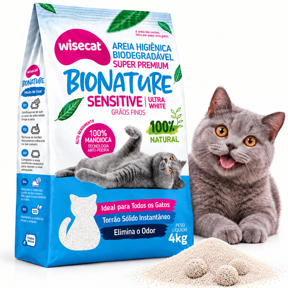 Granulado De Mandioca 4kg Grãos Ultra Finos Bionature Sensitive Areia -