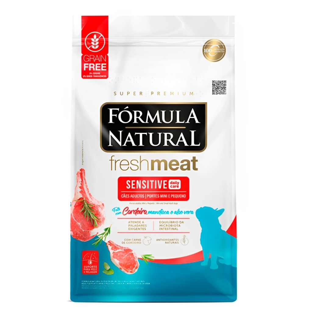 Ração Fórmula Natural Fresh Meat Sensitive para Cães Adultos Raças Mini e Pequenas 2,5kg - Entregamos em até 4horas