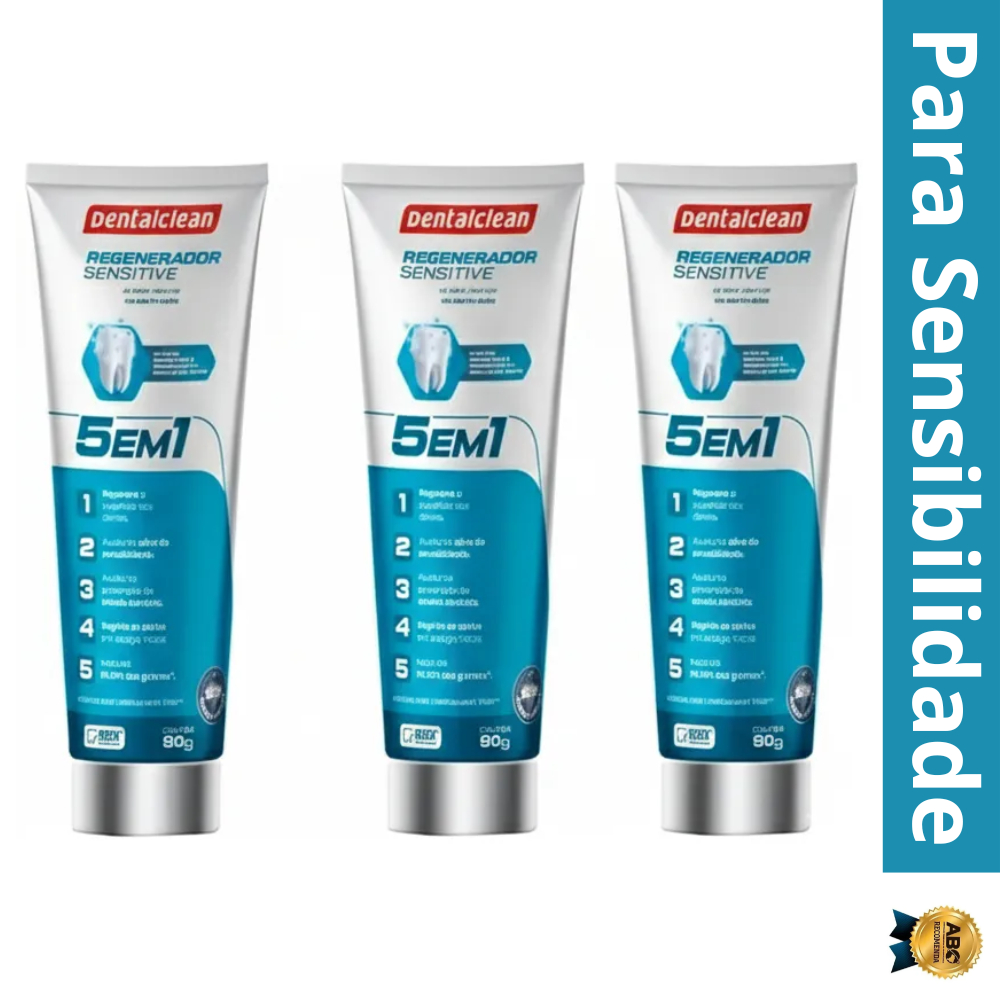 3x Gel Dental Regenerador 90g Pasta de Dente Regenerador Sensitive Dentalclean