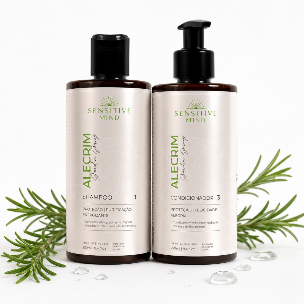 Kit Shampoo e Condicionador Alecrim Crescimento Capilar Proteção Fortalecimento Hidratação Sensitive Mind
