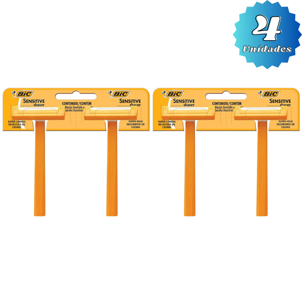 KIT C/2 - 4 UNIDADES APARELHO DE BARBEAR BIC SENSITIVE SHAVER