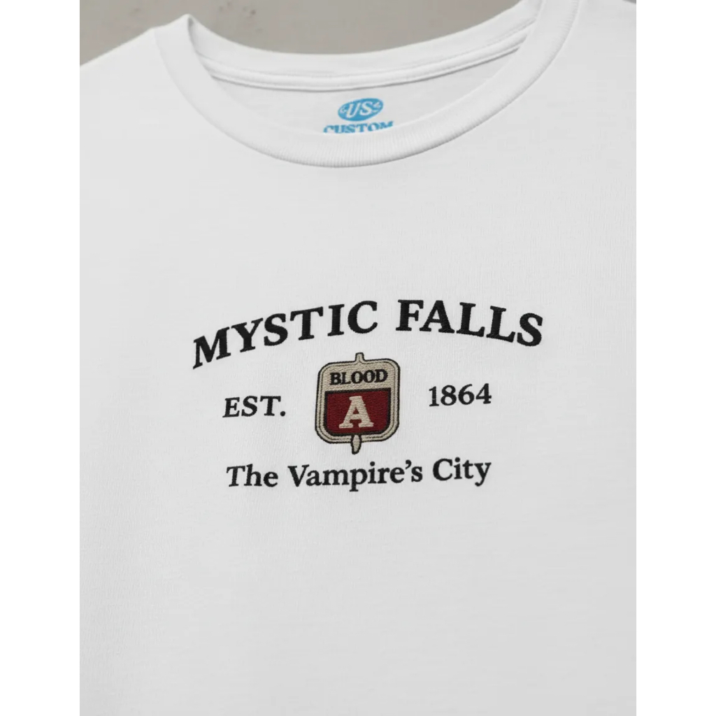Camiseta The Vampire Diaries Bolsa De Sangue Unissex Bordado