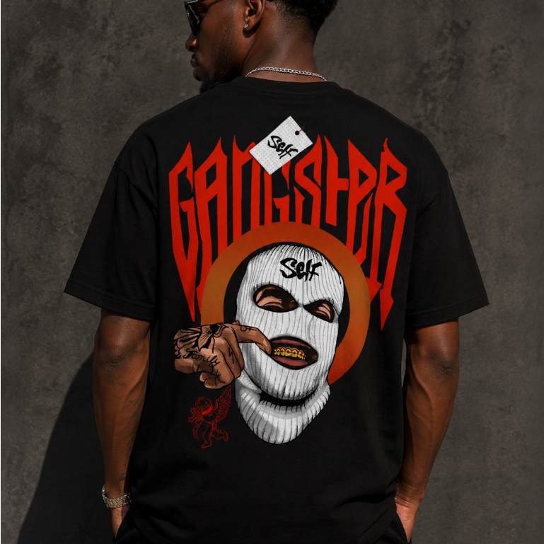 Camiseta Basica Self Gangster Style StreetWear Hatred Will Not Stop With Hate Anymore Only With