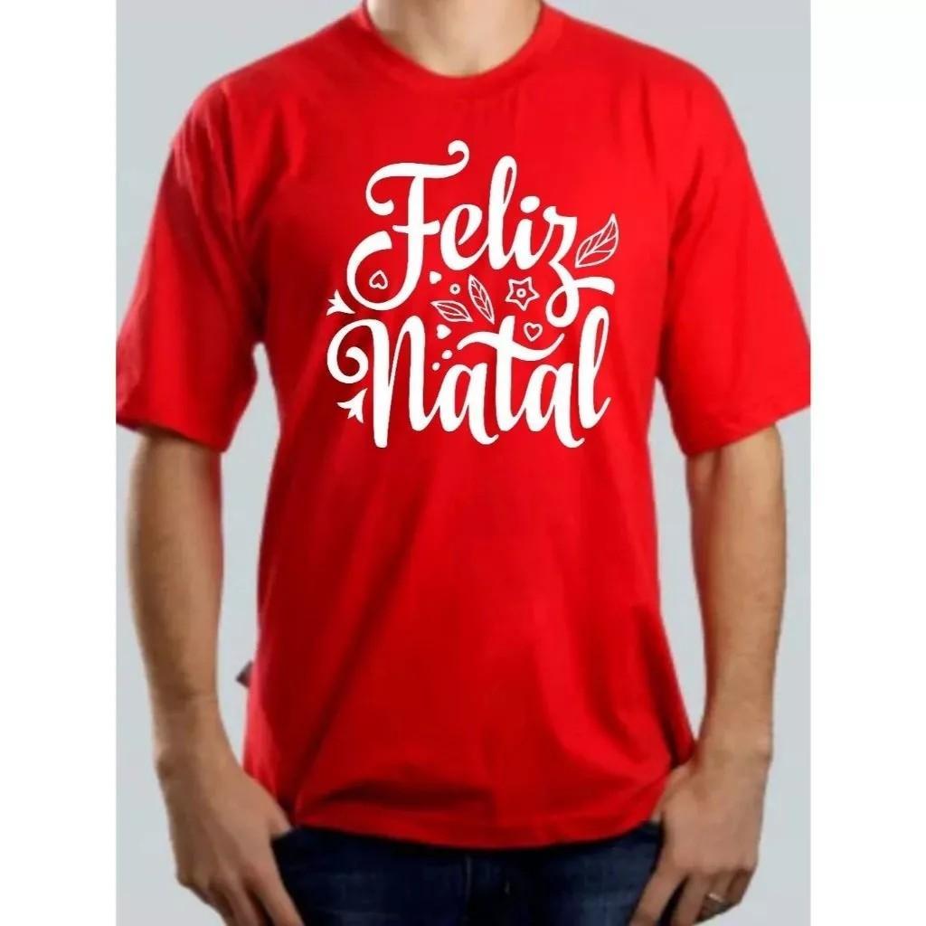 Camiseta Masculina Natal Estilosa Estampada Feliz Branco  Lançamento Camiseta 100% Algodão Plus Size - Asphalt Vibe