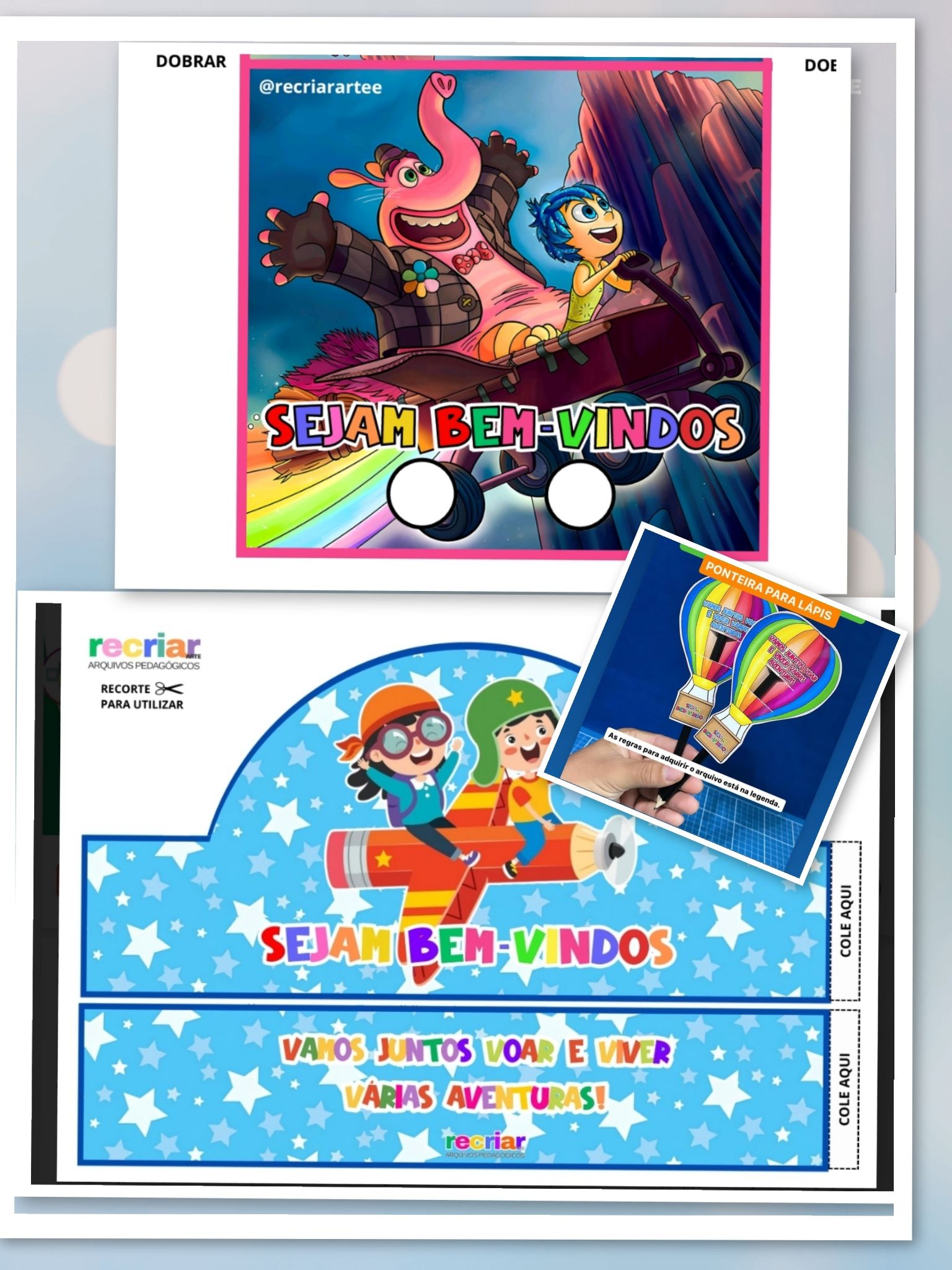 Combo Volta às Aulas ( Viseira+Ponteira+ Porta Pirulito)