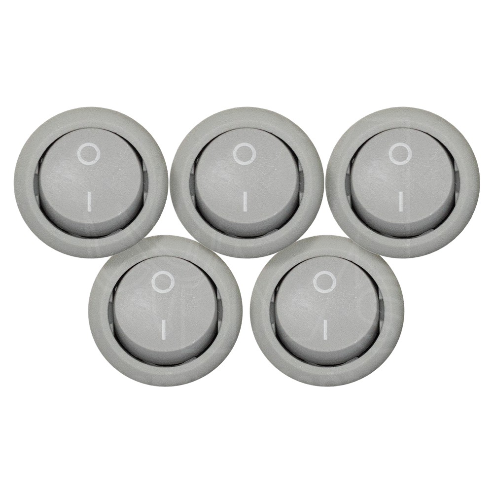 5 Pcs Botao Interruptor Redondo Liga/desliga 2 Pinos On Off