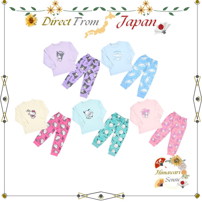 Pijama Infantil De Manga Comprida Sanrio Hello Kitty My Melody Kuromi Cinnamoroll Direto Do Japão