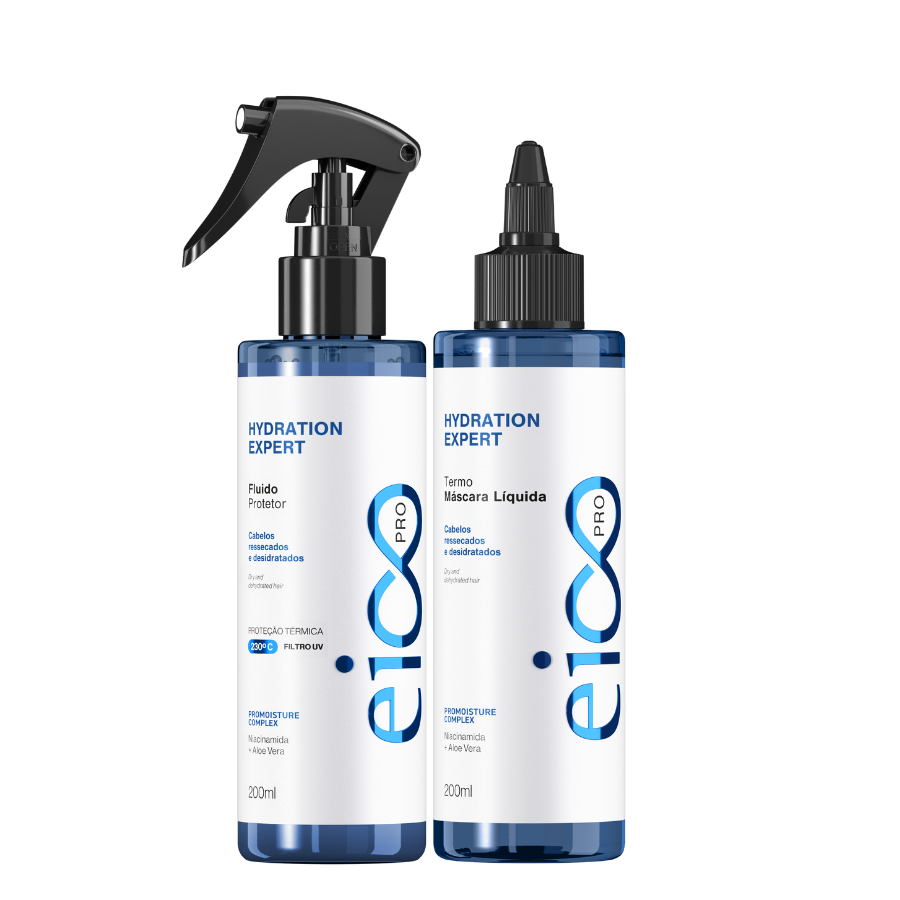 Termo Máscara Liquida Hydration e Spray Fuido Protetor Térmico Anti Frizz Hidratação e Maciez 200ml
