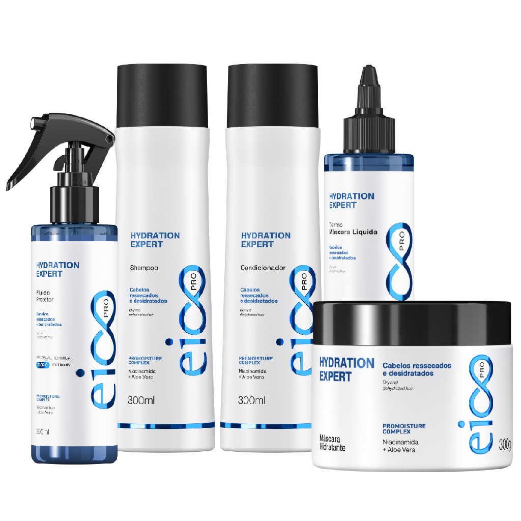 Kit Eico Pro Hydration Expert Tratamento Completo Cabelos Ressecados Desidratados