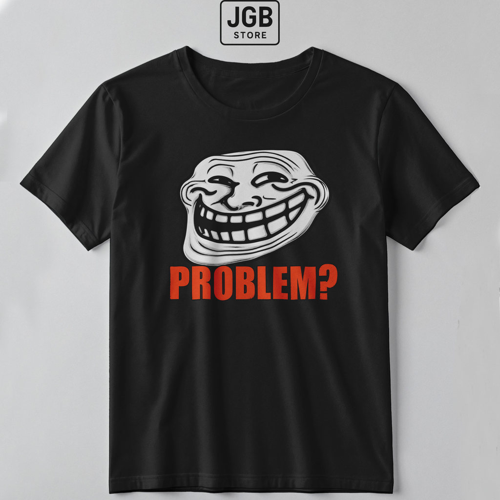 Camiseta Problem? Troll face Meme Humor Internet 100% Algodão Masculina Feminina Plus Size Blusa