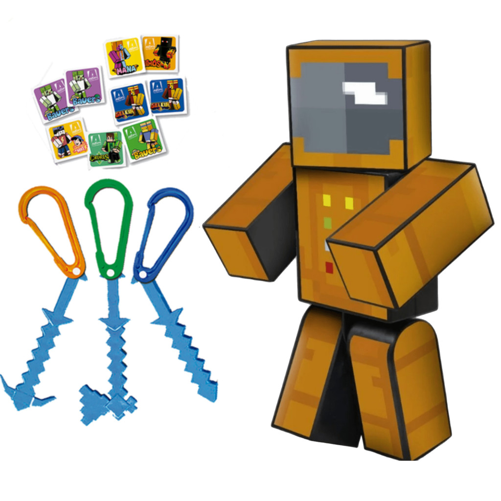 Boneco Minecraft Zoom Turma Do Problems 25cm Articulado