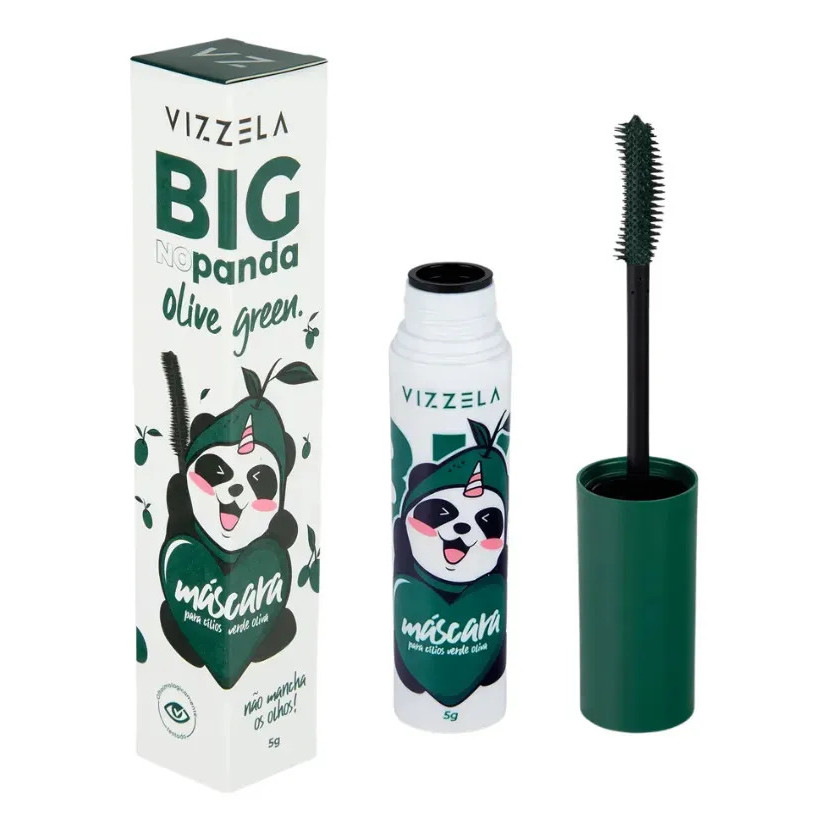Máscara Para Cílios Big No Panda Olive Green Verde Oliva Vizzela