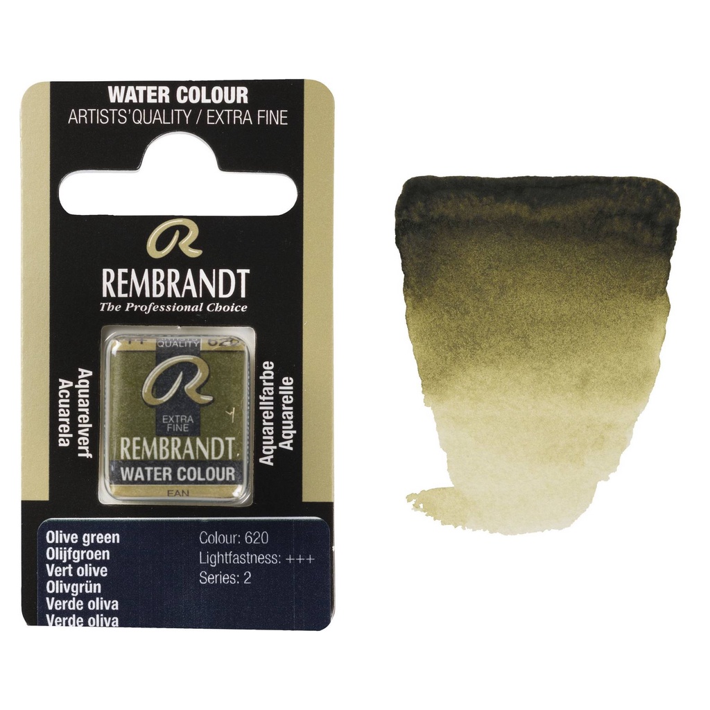 AQUARELA TALENS REMBRANDT HALF PAN 620 OLIVE GREEN S2