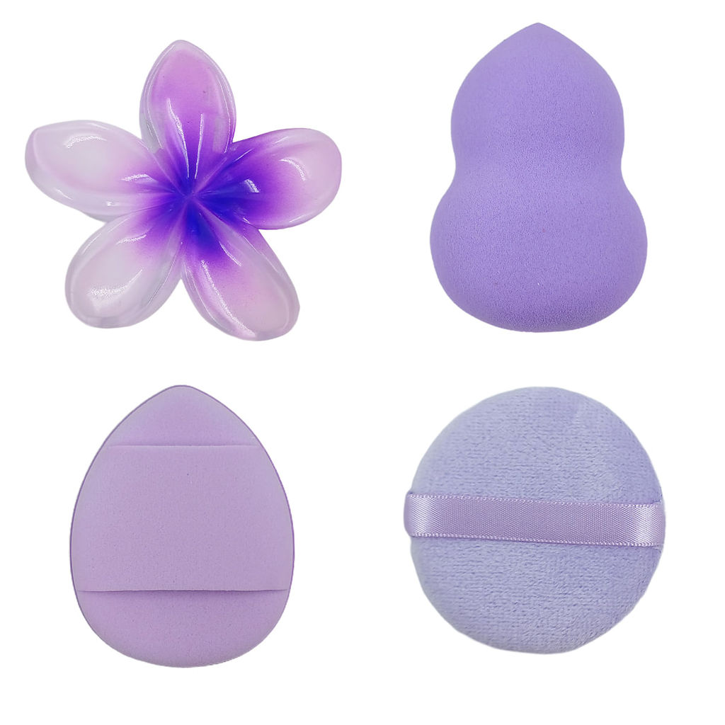 Kit Esponja Color C/ Prendedor De Cabelo 4 Peças em Plástico Dcarte