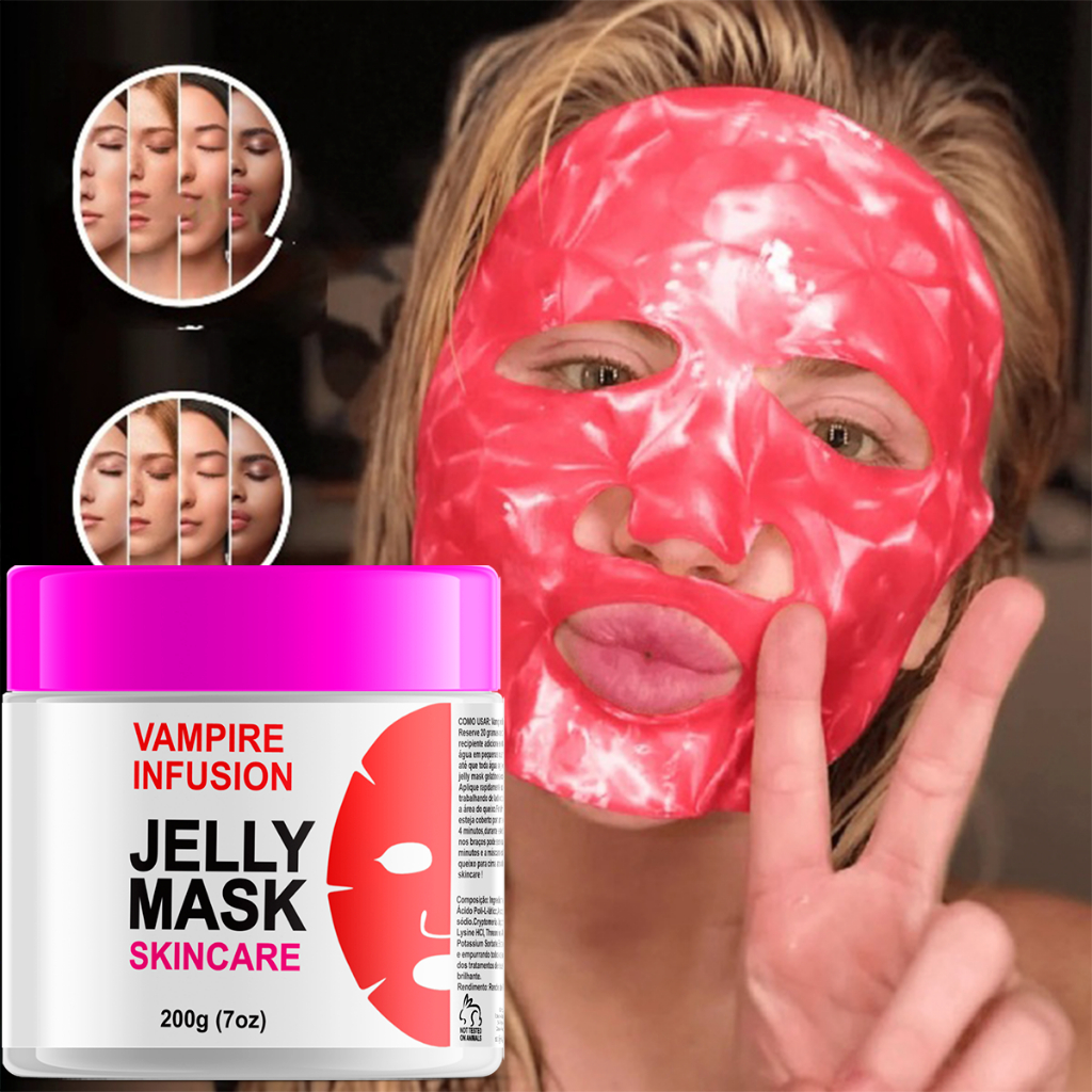JELLY MASK VAMPIR INFUSION CUIDADOS FACIAIS UMA FUSÃO PERFEITA DE CLAREAMENTO TRATAMENTO INOVADOR