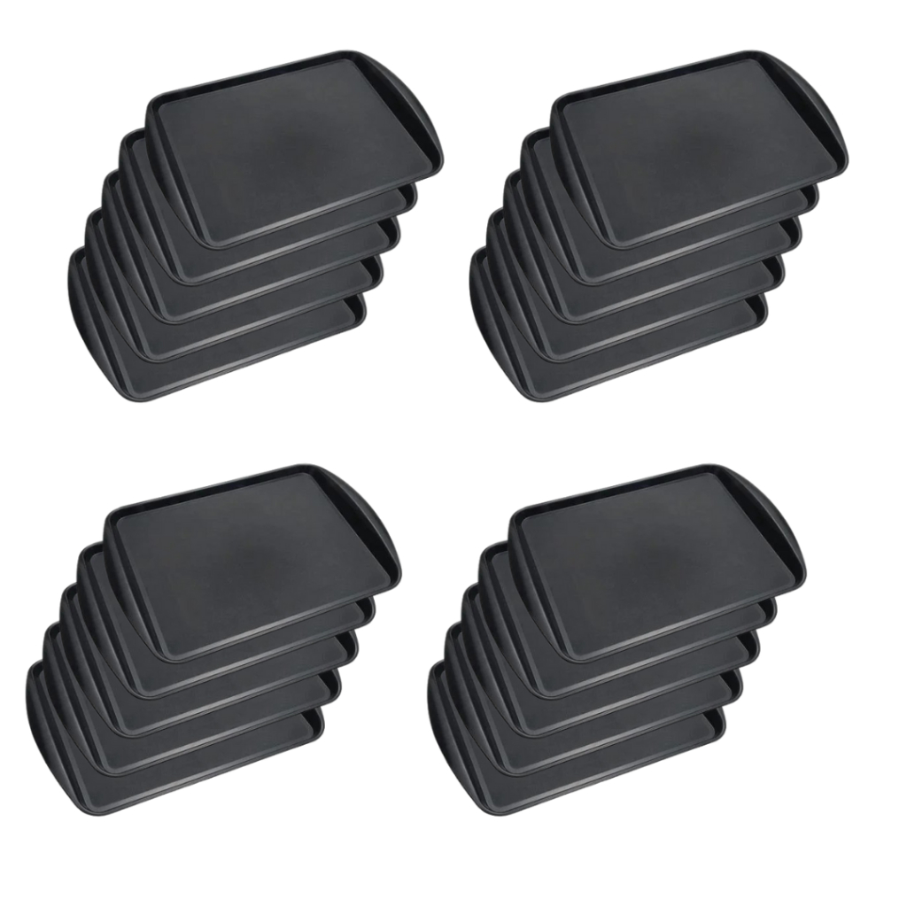 20un Bandeja Self Service Fast Food p Shopping Lanchonete Restaurante 48x33 Grande Cor Preto