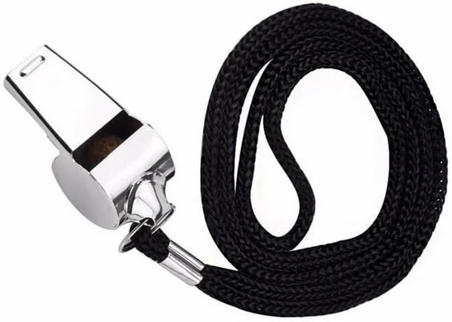 Apito De Metal Feito De Material De Aço Inoxidável Com Corda Suspensa Adequada Para Árbitros Esportivos