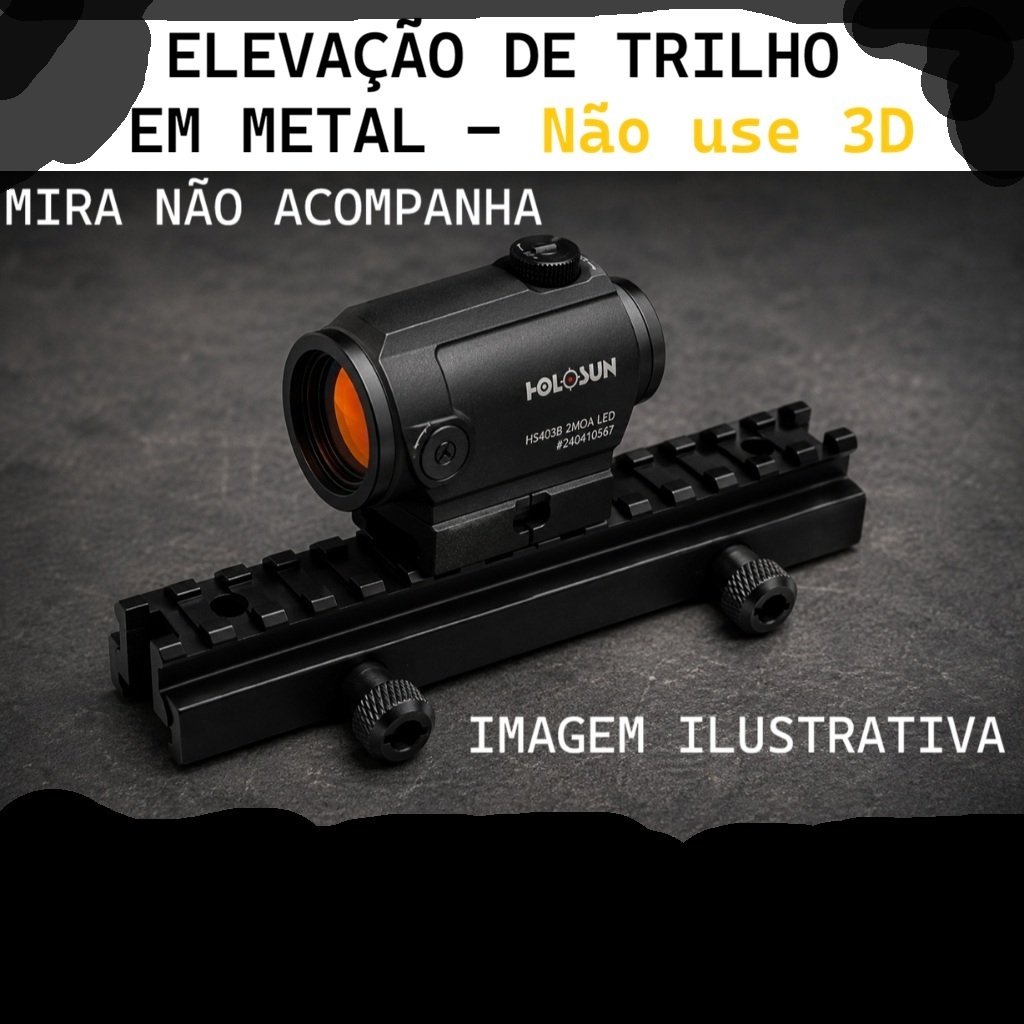 Elevação Trilho - Em Metal - 22mm - Não é 3 D