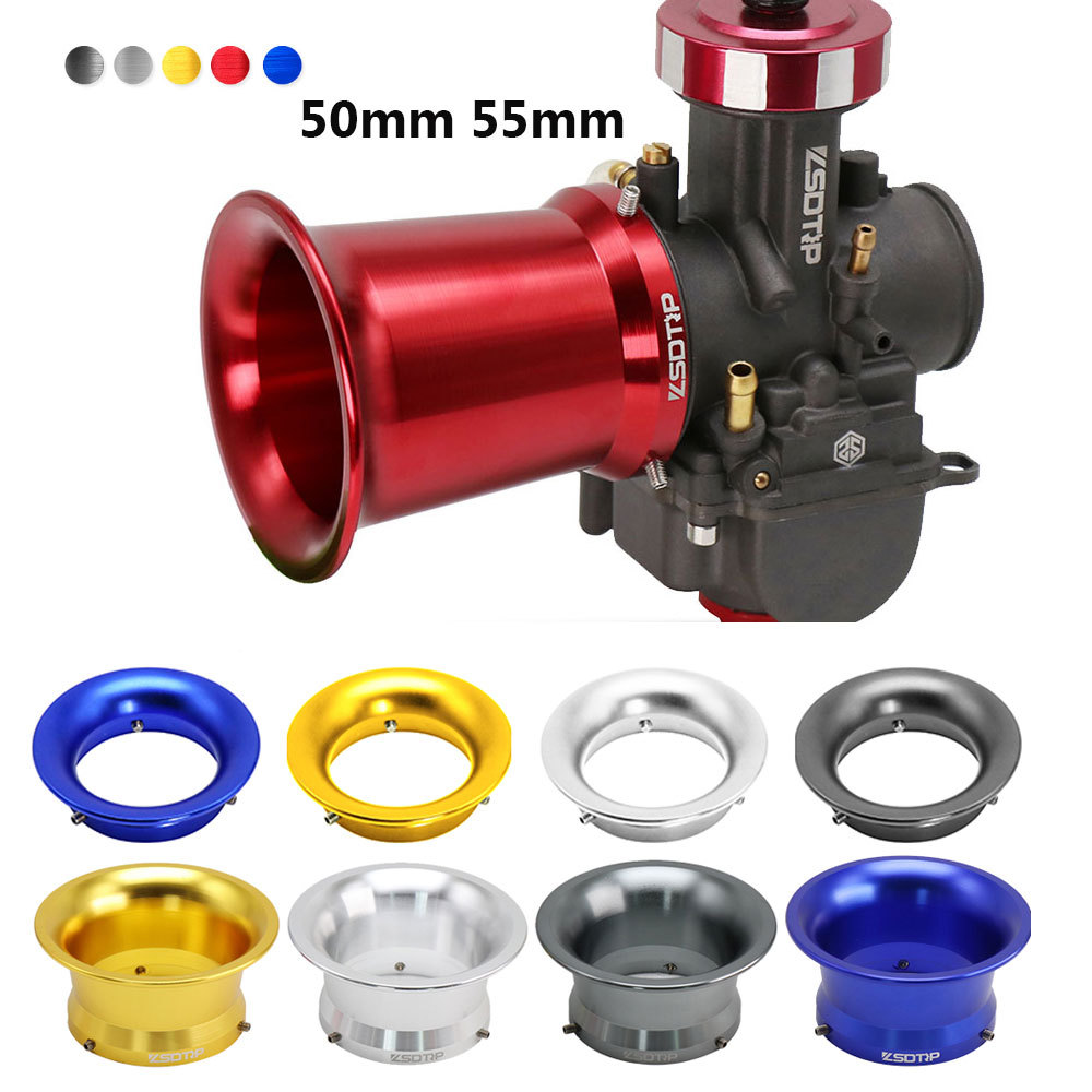 50mm 55mm Motorcycle Carburetor Air Funnel Intake Trumpet Fit PWK OKO KOSO PE VM High Flow Modified Air Horn Cup