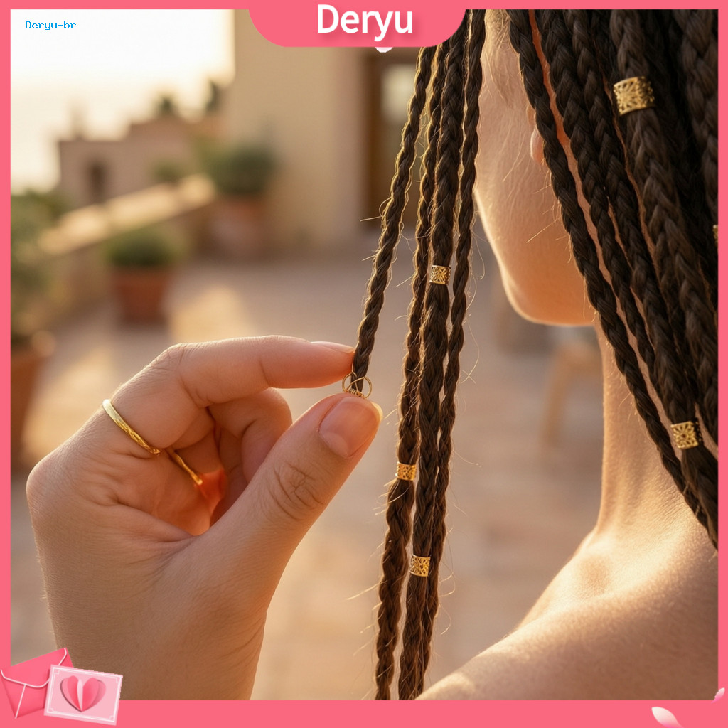 Lightweight Hair Accessories Dreadlock 80pcs Beads Rings Open Design Hollow Alloy Braided Jewelry for Festivals for Men