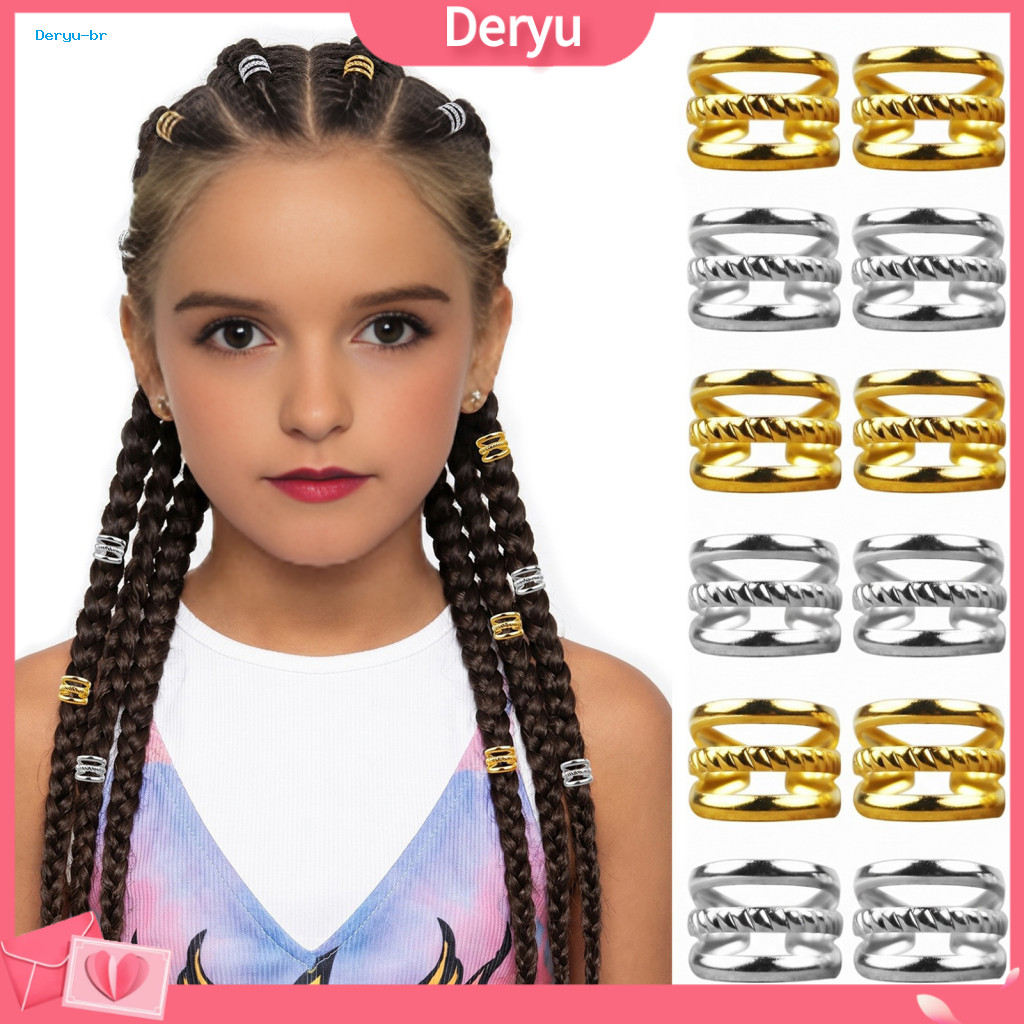 Hair Jewelry for Dreadlocks Dreadlock Accessories 100pcs Rings Lightweight Open Design Metal Braids Cuffs Hollow Twist f