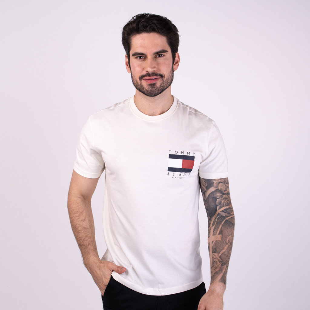 Camiseta Tommy Jeans Logo New York Off White