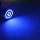 Botão Interruptor Liga Desliga Com Trava Power 19mm Led Azul 12v/24v