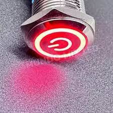 Botão Interruptor Liga Desliga Com Trava Power 19mm Led Vermelho12V/24V
