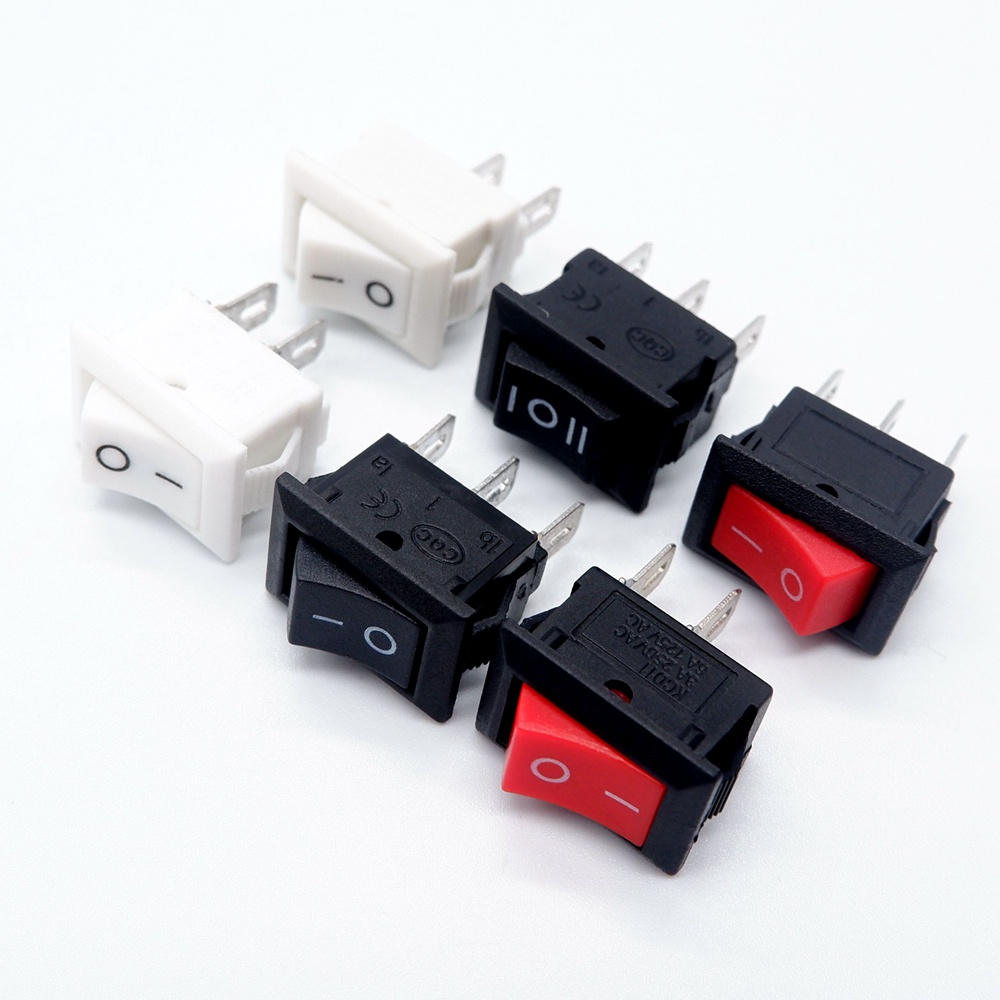 10 Pcs Botão Interruptor SPST 10x15mm Snap-in On/Off Power Rocker Switch 2 Pin/3 2 Posição 3A 250V AC KCD11 Preto Branco Vermelho