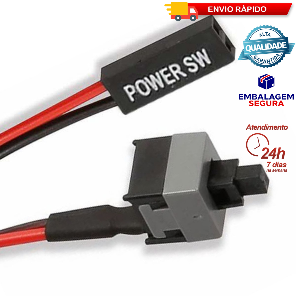 Botão On/Off Power SW Interruptor Gabinete Liga/Desliga