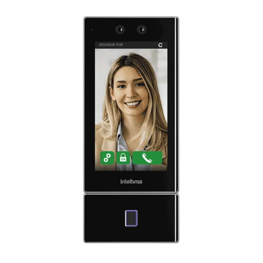 Controlador de Acesso Facial SS 5542 MF W Intelbras c/ Biometria Digital e Acesso QR Code