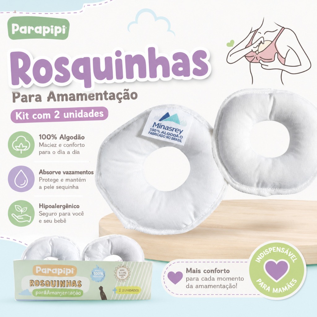 Rosquinha Para Seios 100% Algodão Reutilizáveis Lavável Amamentação Absorventes e Conchas Protetoras