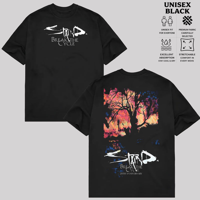 Camiseta Staind Break The Cycle 25th Anniversary Moderna Atemporal Estilosa Moda Feminina