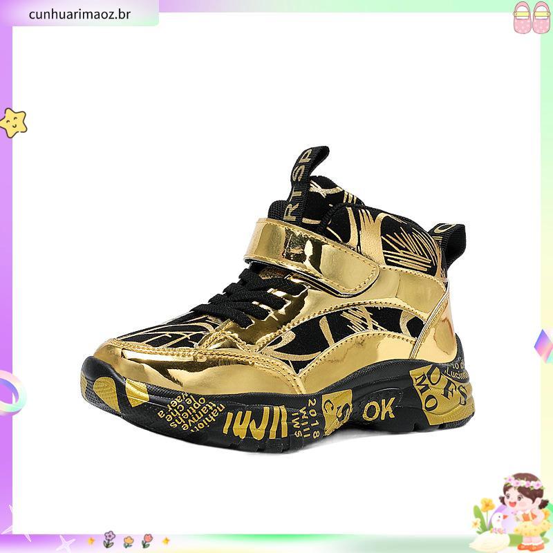 Winter children's shoes fashionable sports shoes outdoor warm cotton sports waterproof thick leather shoes