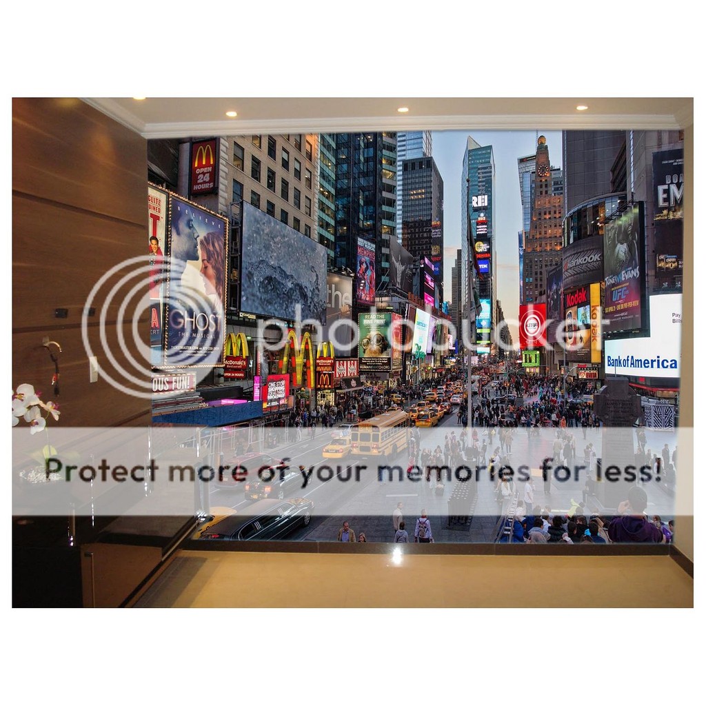 Adesivo de Parede Cidade Time square Ny taxi 3D m² NCD237
