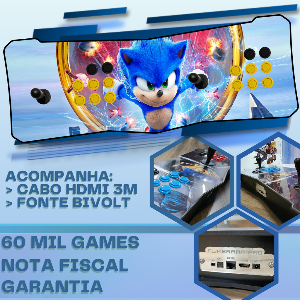 Fliperama Arcade portatil duplo com sistema e games aproveite essa oportunidade unica