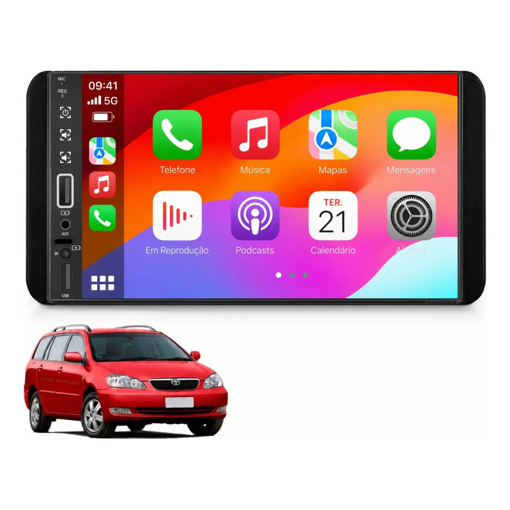 Central Multimídia Toyota Filder 2003 À 2008 Pro Max Android Auto Apple CarPlay Sem Fio