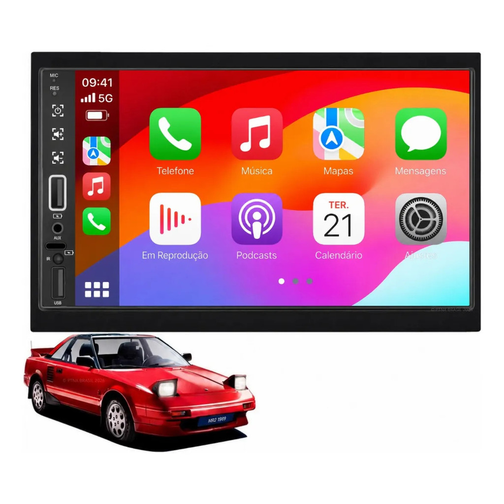 Central Multimídia Toyota Mr2 Todos Anos Pro Max Android Auto Apple CarPlay Sem Fio