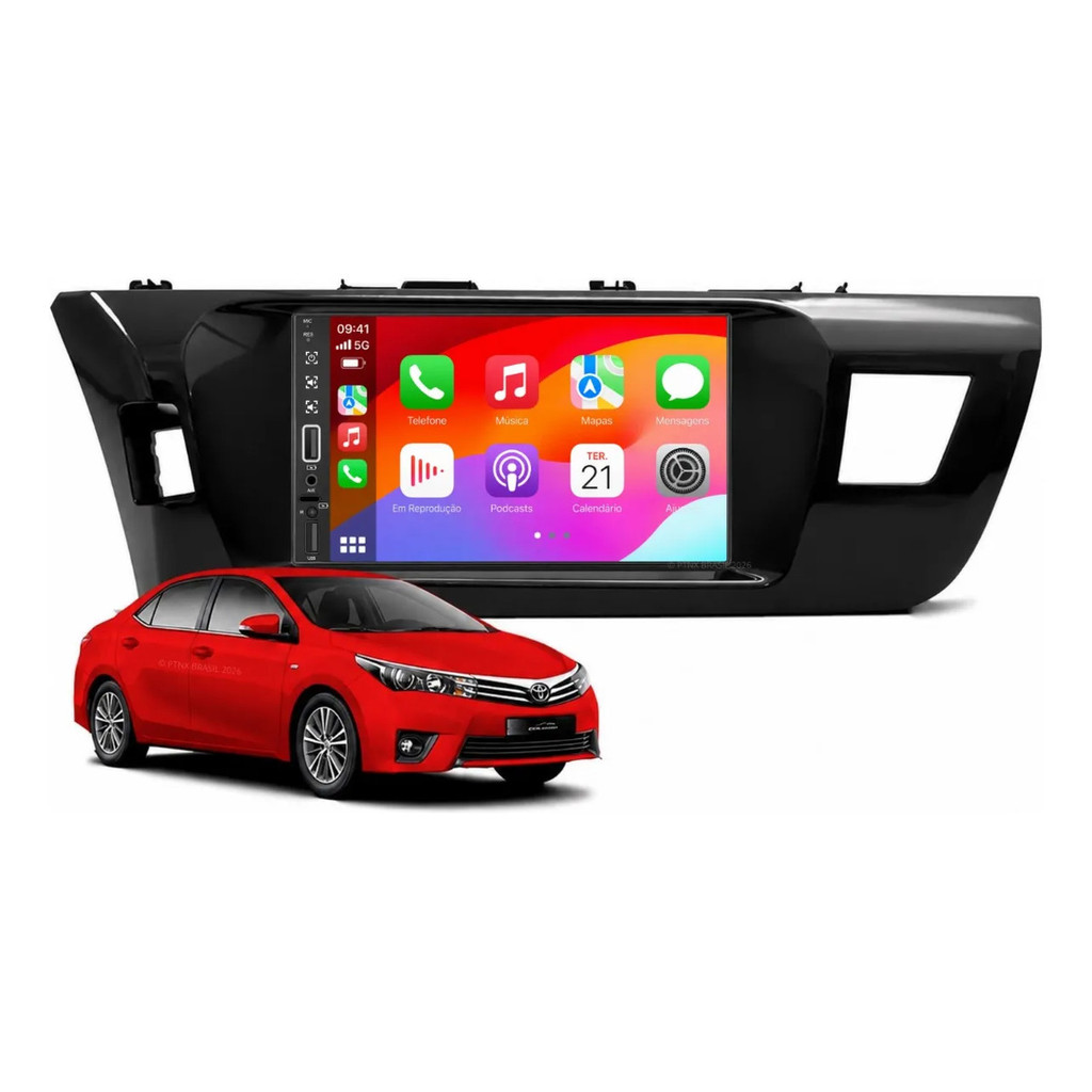 Central Multimídia Toyota Corolla 2015 À 2017 Pro Max Android Auto Apple CarPlay Sem Fio