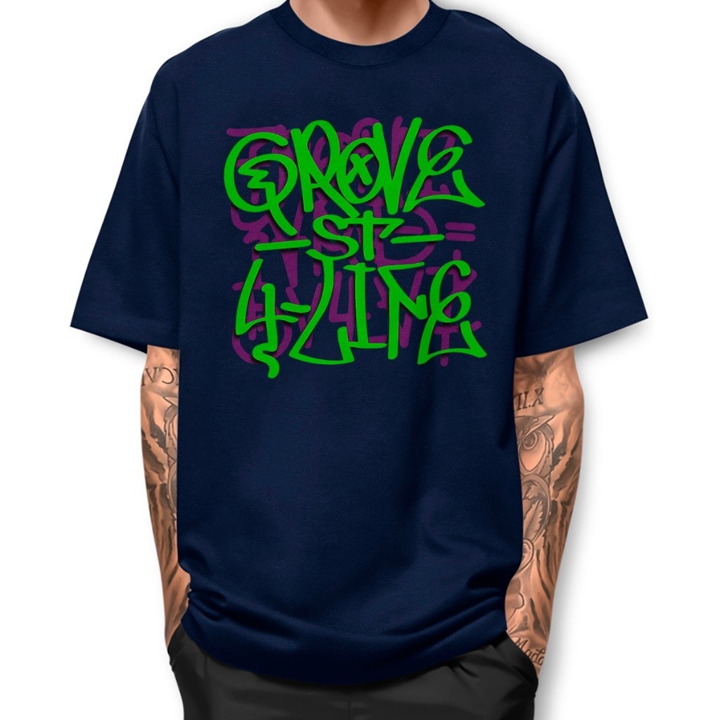 Camisa Premium  Grove ST Print GTA SA Basica Street Fio 30.1 Algodao Camisa W0