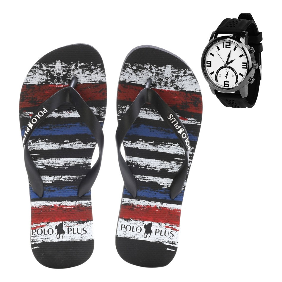 Chinelo Masculino De Dedo Moderno Polo Plus Premium+relógio