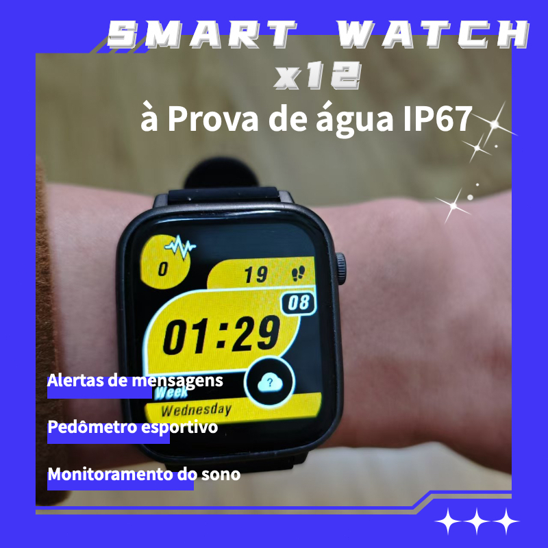 X12 smartwatch relógio inteligente esportivo bluetooth gps IP67 A Prova De Água monitor de frequência cardíaca