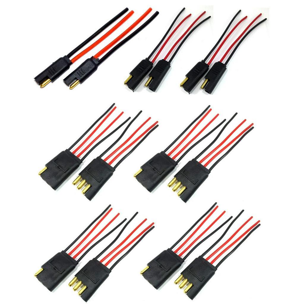 4 Plug 4 Vias Fio 1,5mm, 2 de 2 Vias 1,5mm e 1 de 2 Vias 4mm