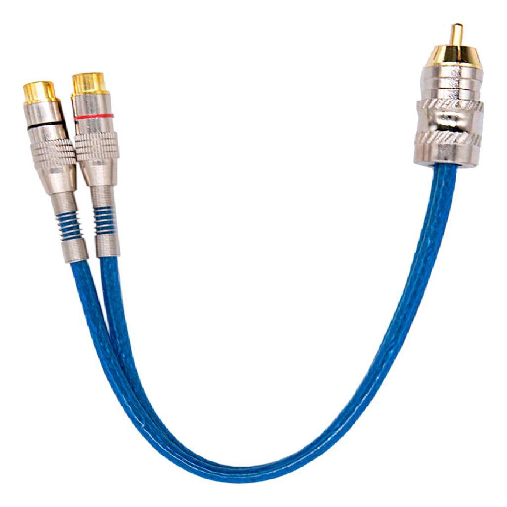 Cabo Rca Y 5mm 20cm Prime Plug Metal Svart 1 Macho 2 Fêmea