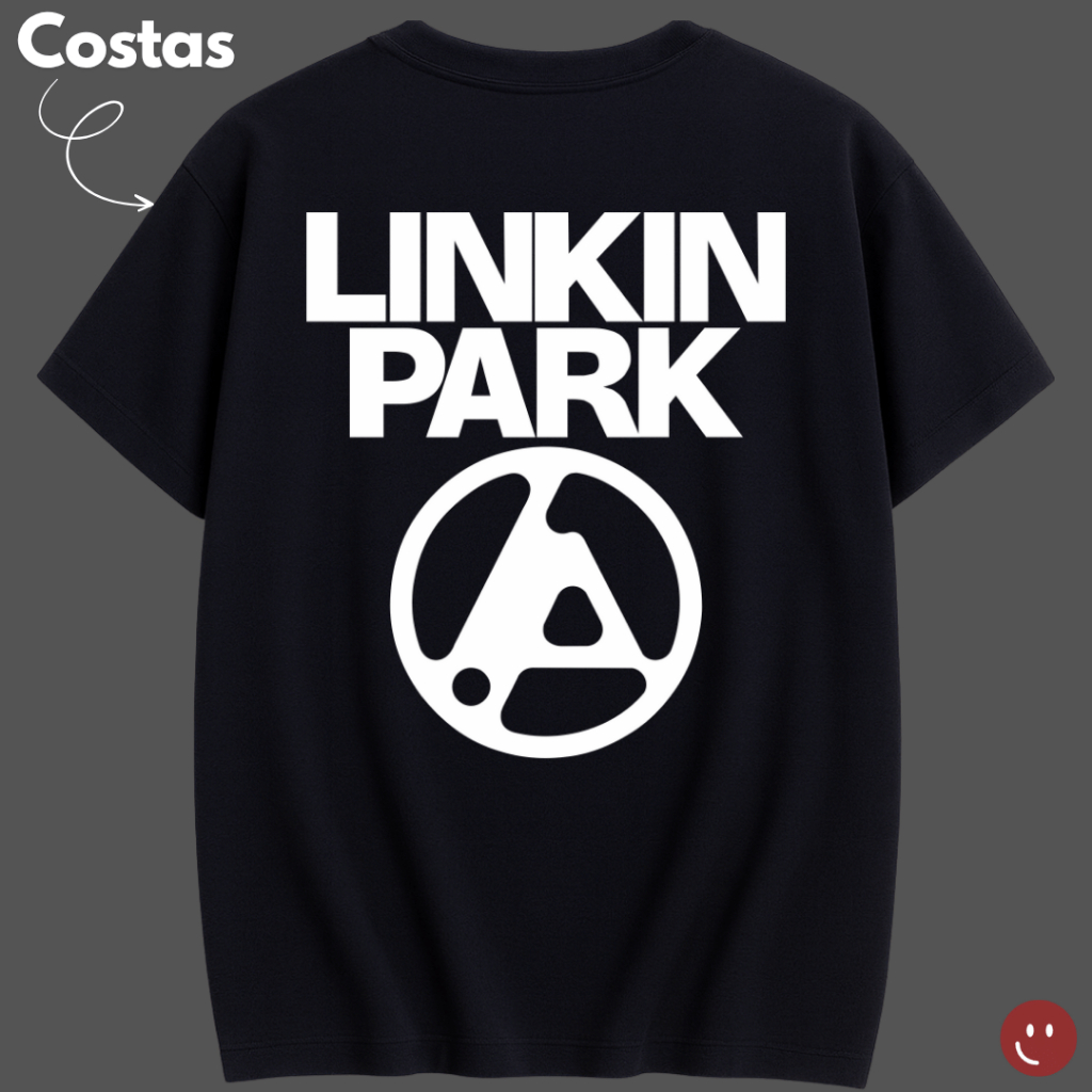 Camiseta Linkin Park – Logo Gigante nas Costas (branco) • Unissex Algodão 100% | Estampa DTF Premium (Fan Made)